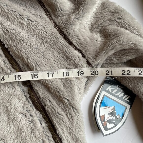 NEW KUHL Women's Flight Jacket Fleece Zip Up Pockets Hooded Stone Size Large - Picture 13 of 15